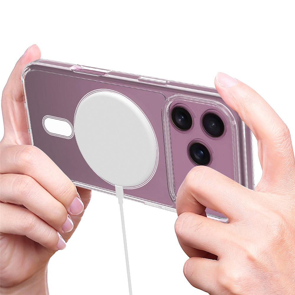 iPhone 17 Pro MagSafe Hybrid Hülle TPU Bumper Acryl Rückseite Air Cushion Fallschutz - Transparent