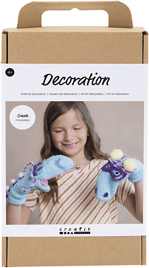 Creativ Company DIY Kit Dekoration, Strømpedukke monster