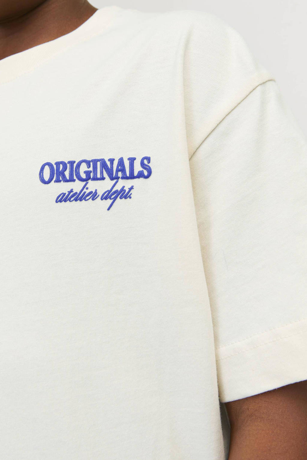 JACK & JONES T-shirt JORSANTORINI met backprint offwhite
