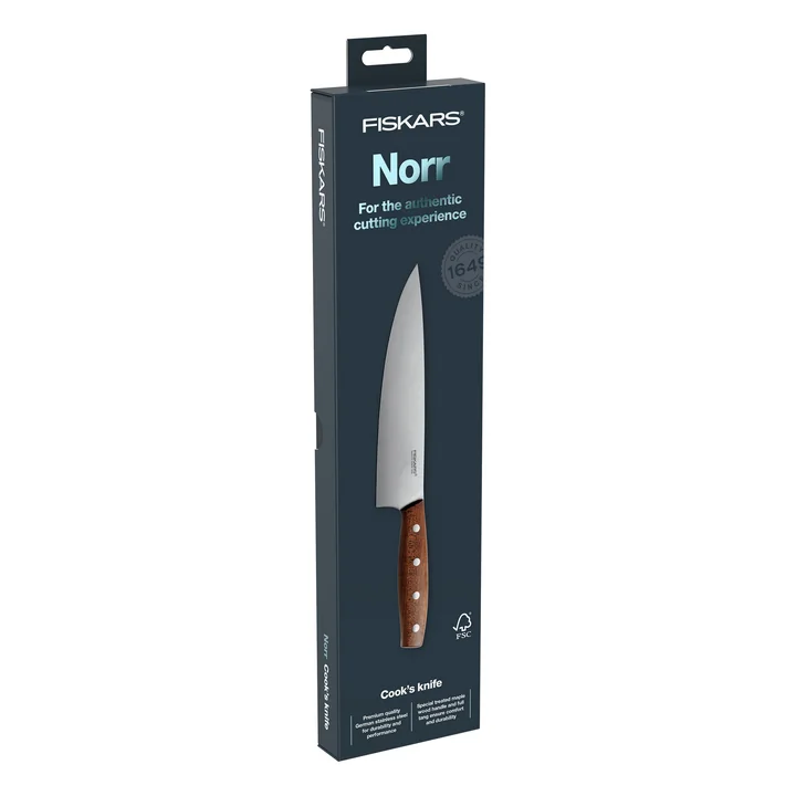 Fiskars - Norr Kochmesser 20 cm, Edelstahl / Ahorn