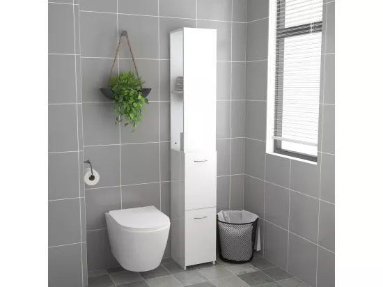 Colonne de salle de bain Blanc brillant 25x25x170