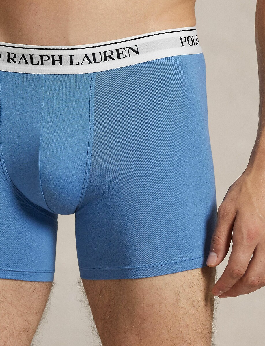POLO RALPH LAUREN<br>Conjunto de 3 cuecas boxer longas e lisas