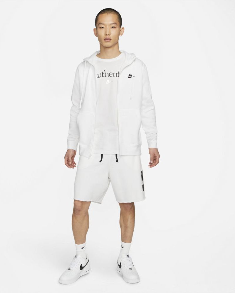 Sweat zippé à capuche Nike Sportswear Club Fleece Blanc pour homme