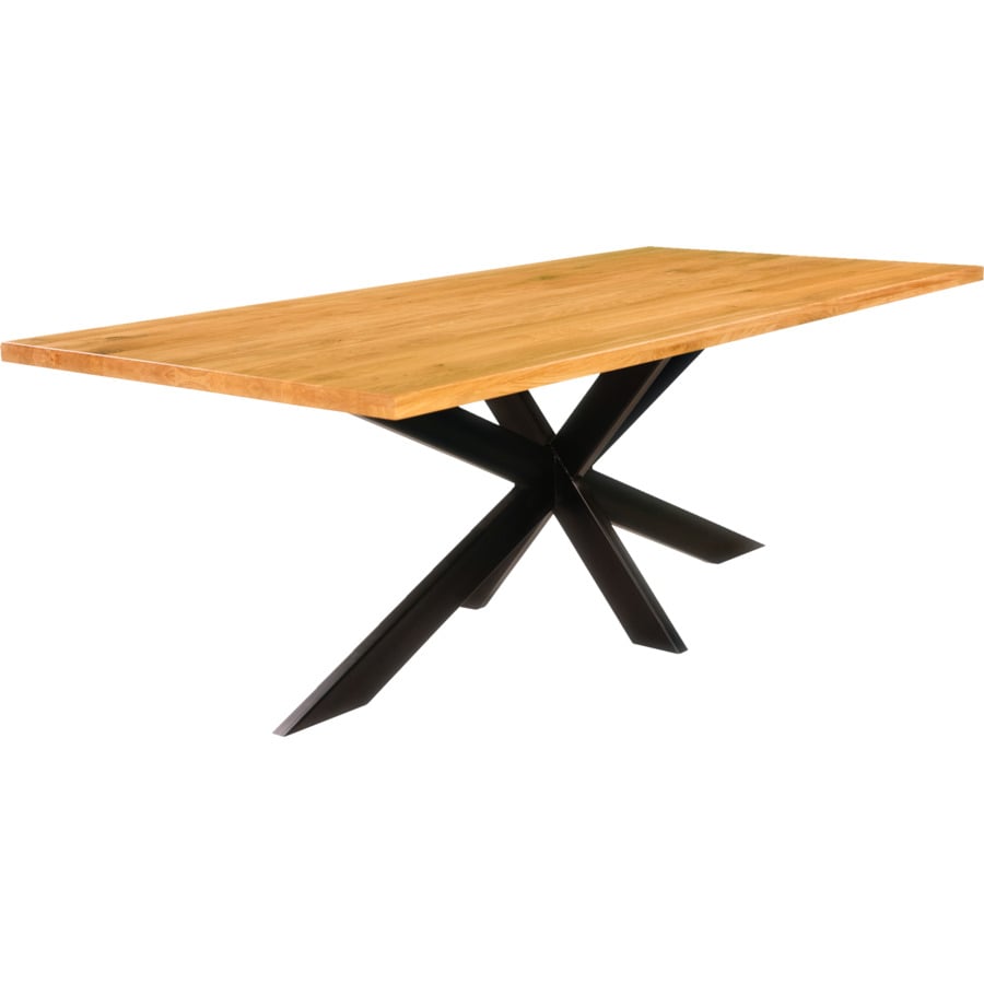 Tisch Flims Eiche massiv, Gerade Kante, U-Fuss 160 x 76 x 90