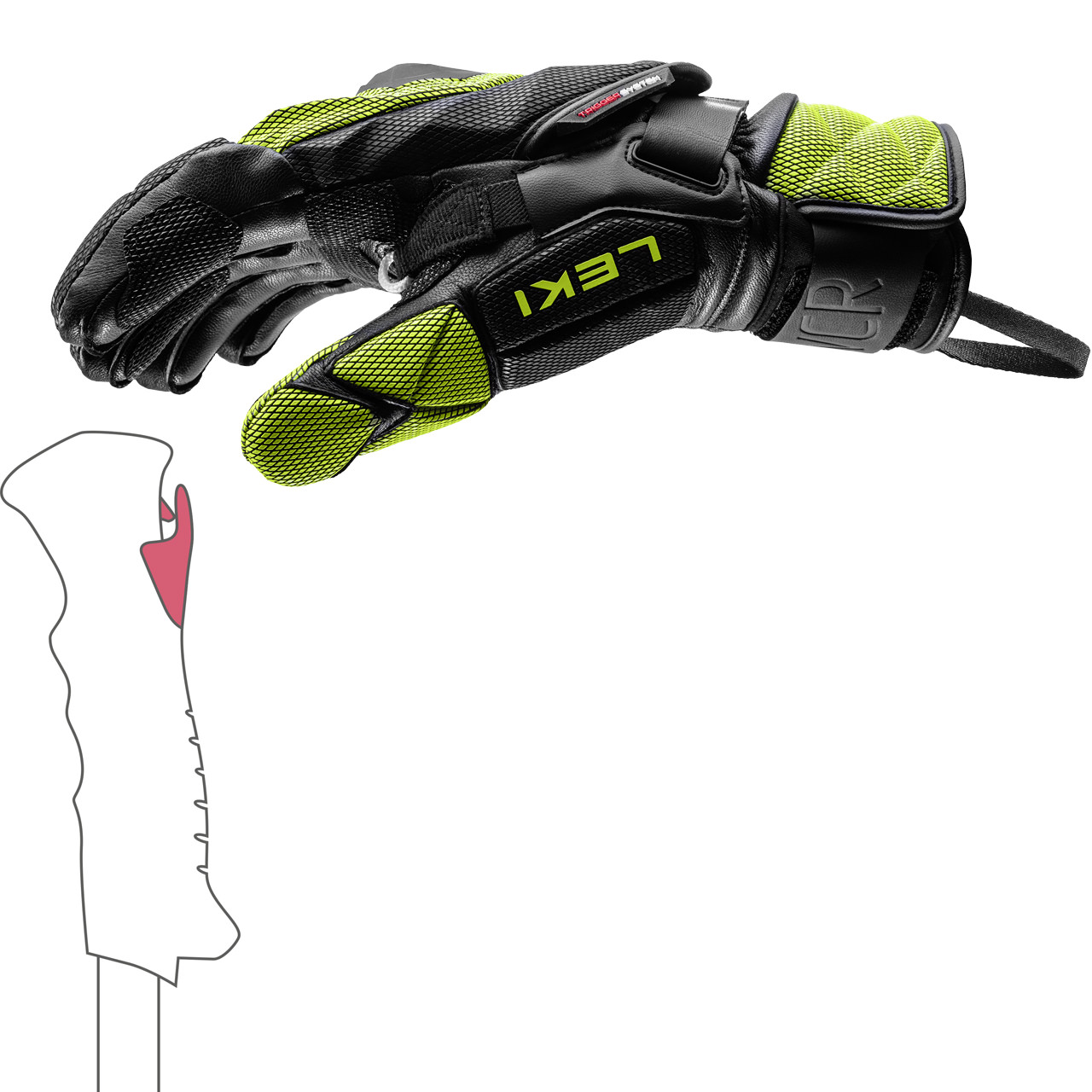 Leki Herren Handschuh WCR VENOM GS 3D black-/ice lemon | Leki | L | Brands | XSPO-Fashion