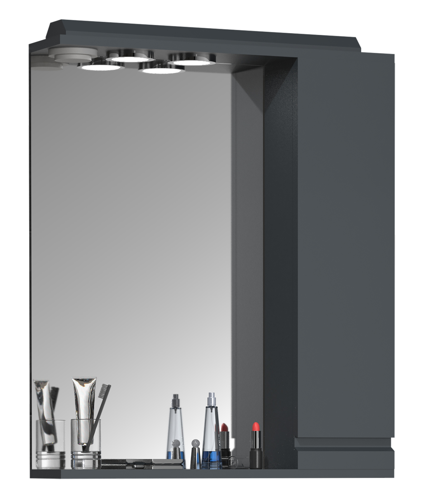 Spiegelschrank SILORA L - anthrazit - mit Beleuchtung - 60 cm
