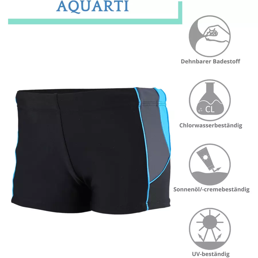 Aquarti Jungen Kurze Badehose mit Einsätzen Seitlich graphit