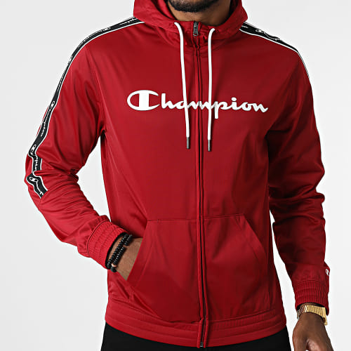 Veste Zippée Capuche A Bandes 217838 Bordeaux