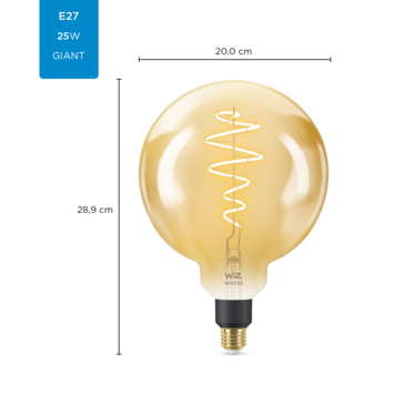 WiZ Connected LED giant globe E27 25W filament gold koel tot warmwit licht dimbaar