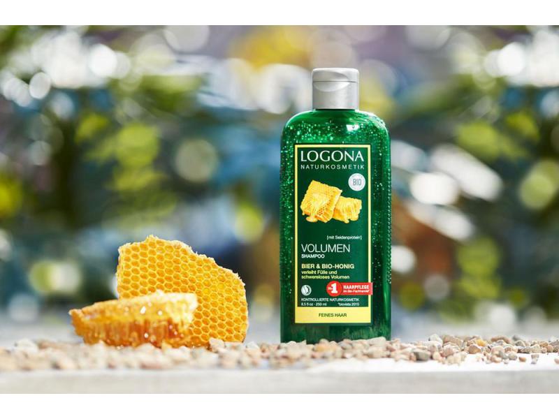 Logona Shampoo Volumen Bier und Bio-Honig 500 ml Natürliches Shampoo sorgt für mehr Schwung