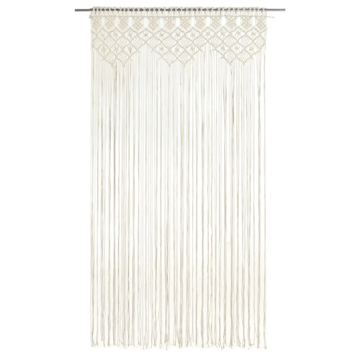 vidaXL Rideau en Macramé - Crème
