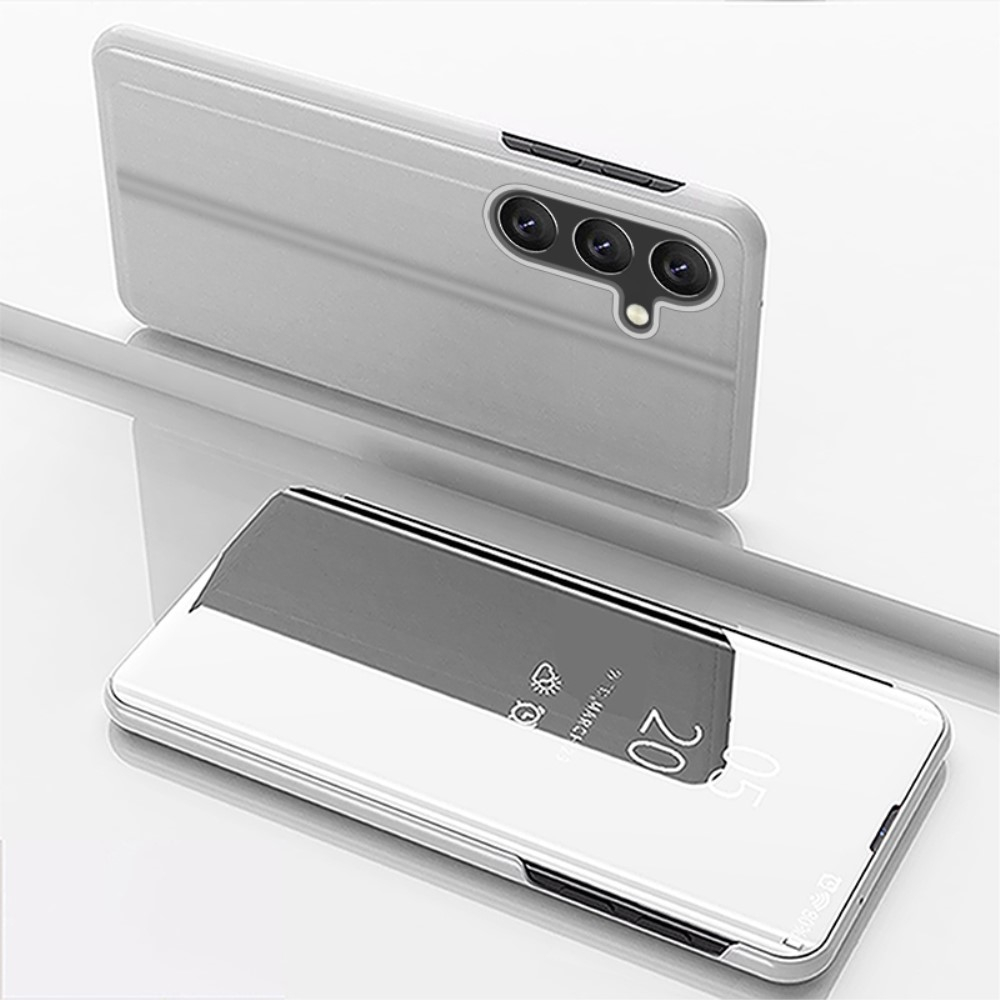 Samsung Galaxy A54 5G Clear View Standing Flip Cover Tasche - Silber