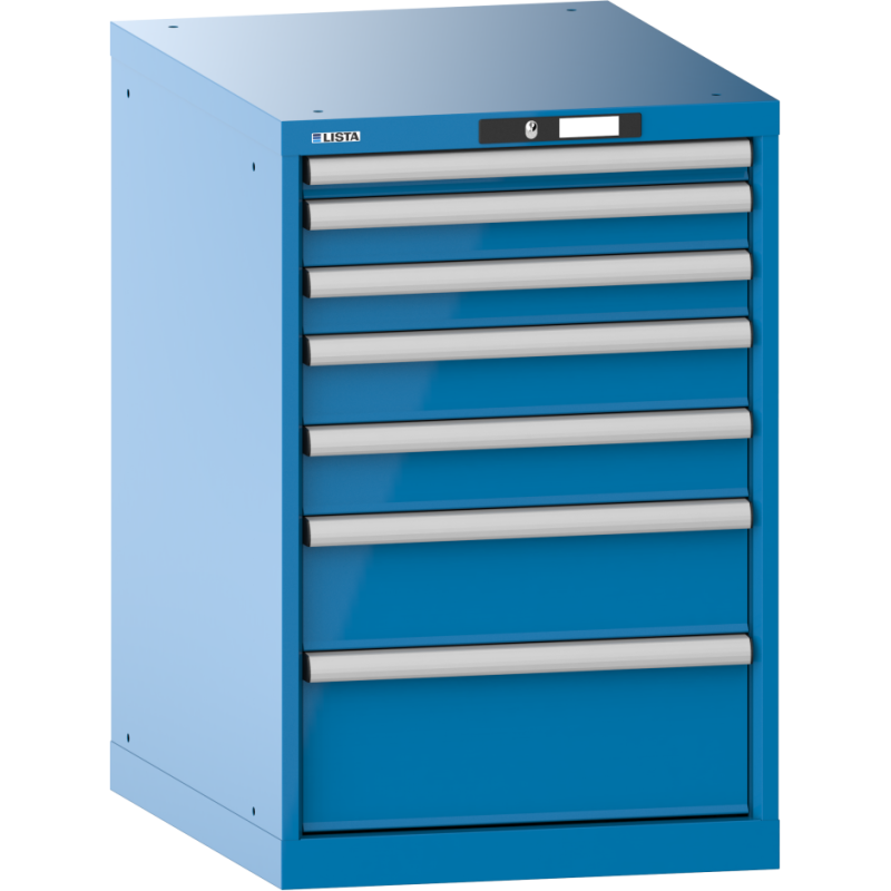 Armoire à tiroirs Lista 27x36E H 85 x L 56,4 x P 72,5 cm 7 tiroirs (1 x 5, 2 x 7,5, 2 x 10, 1 x 15 et 1 x 20 cm) Key Lock