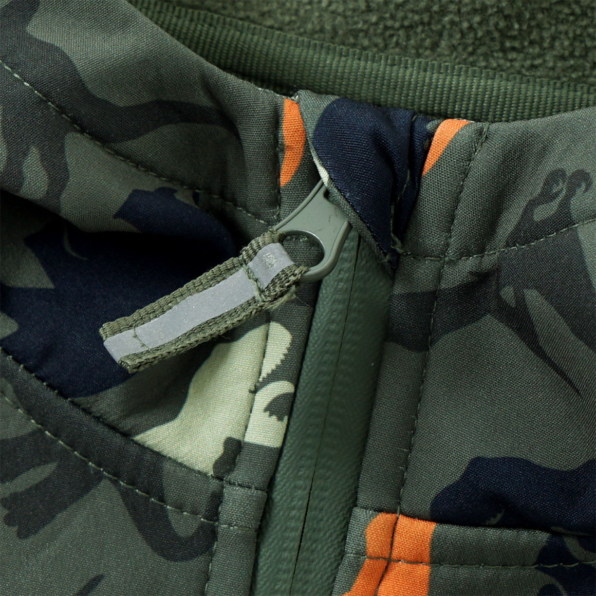 Yigga Jungen Softshelljacke mit Dino-Print dunkelgrün / orange