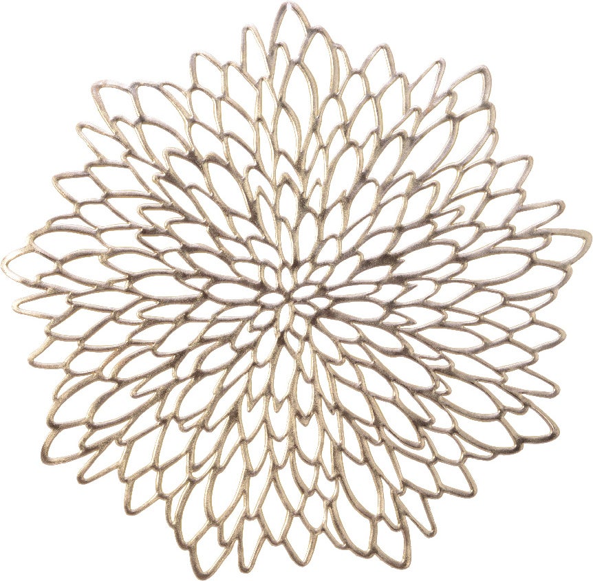 Decoris placemat Bloom goud D 38 cm