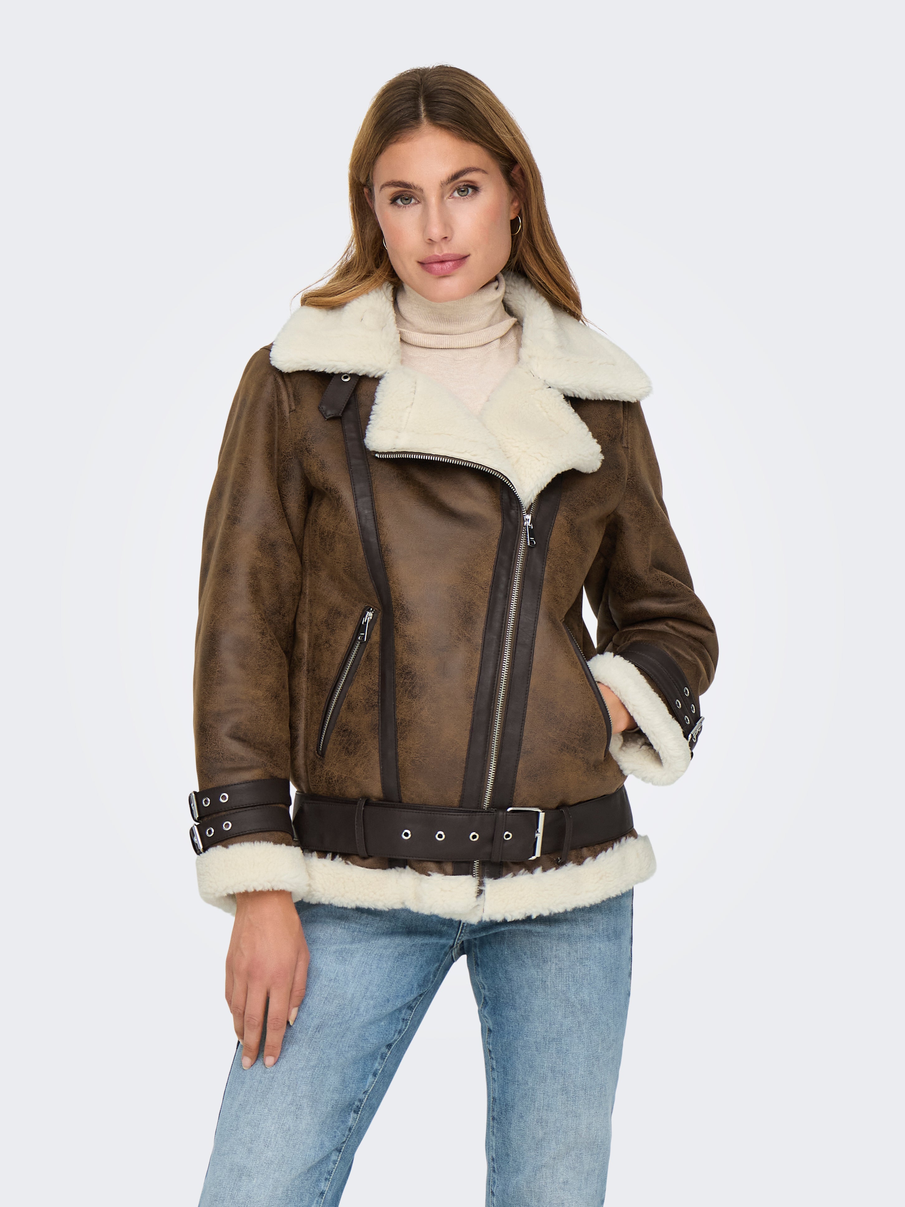ONLOLYMPIA Kunstlederjacke Chocolate Chip