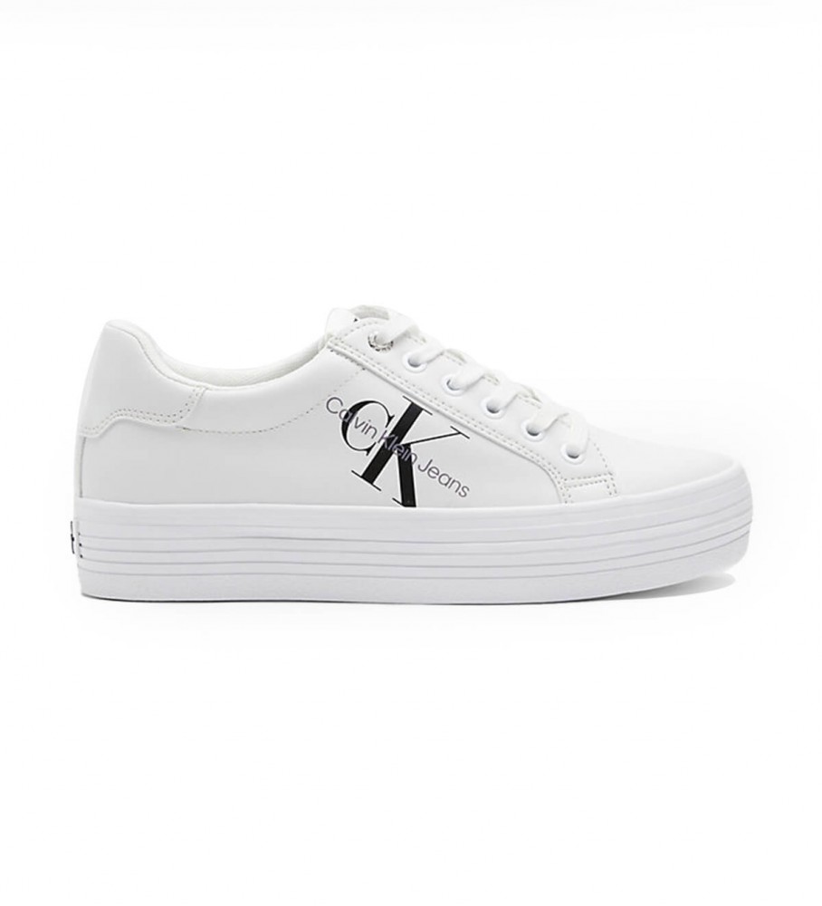 Tênis Calvin Klein Jeans Vulc Flatform com cadarço, branco