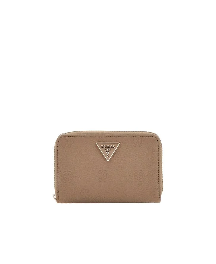 GUESS CRESIDIA SLG MEDIUM ZIP AROUND Dark taupe