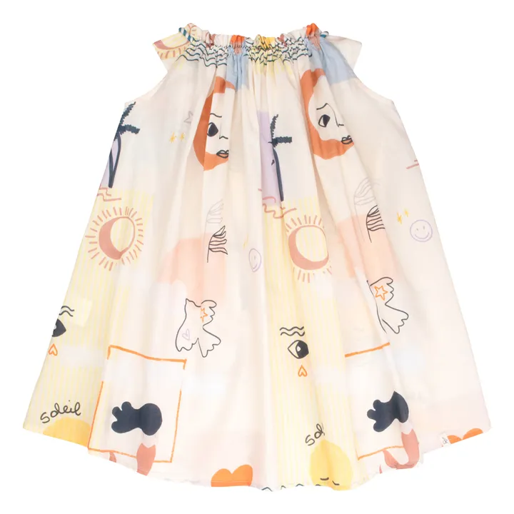 Bonnie & The Gang Robe Dottie Motif Coton Bio | Ecru