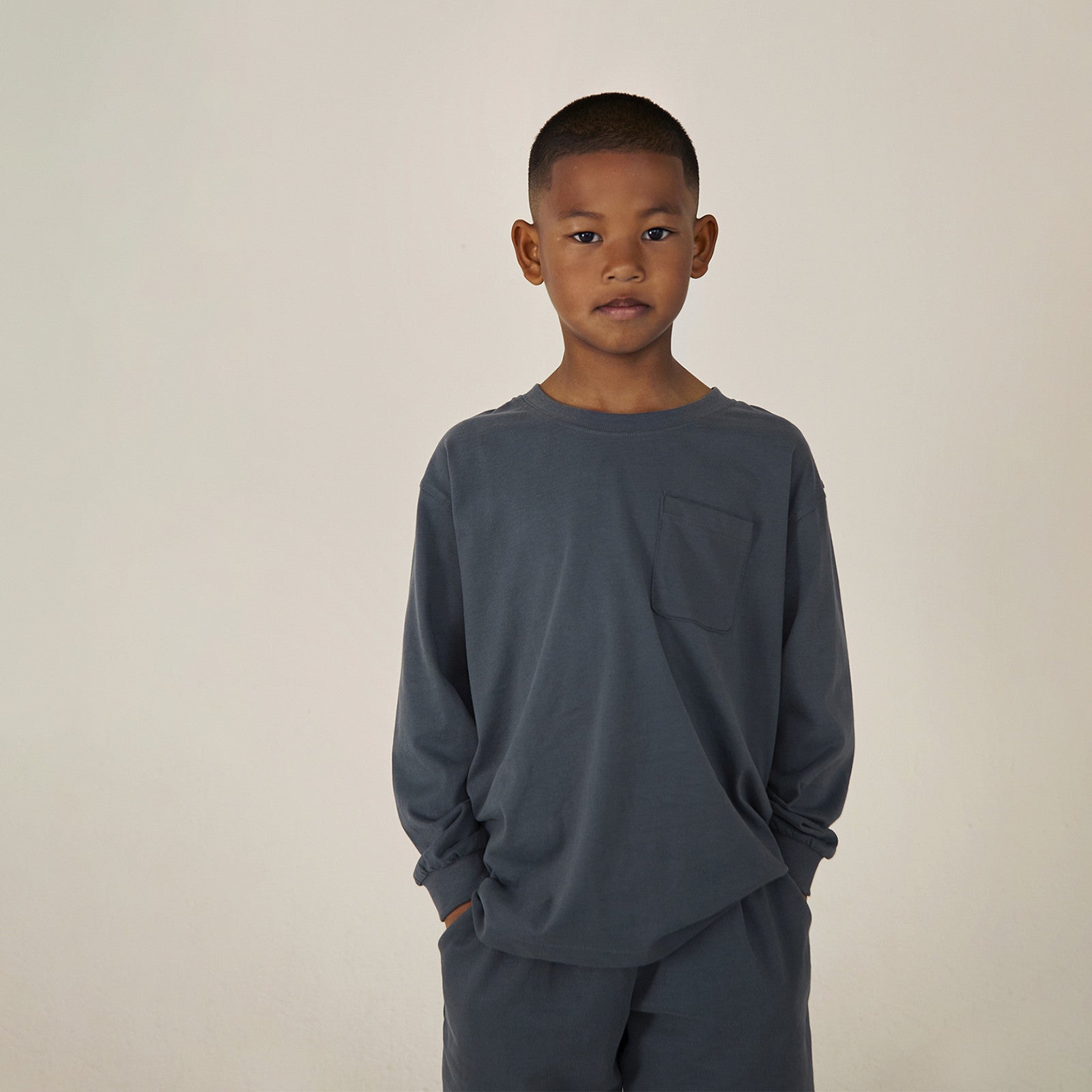 Langarmshirt Blue Grey