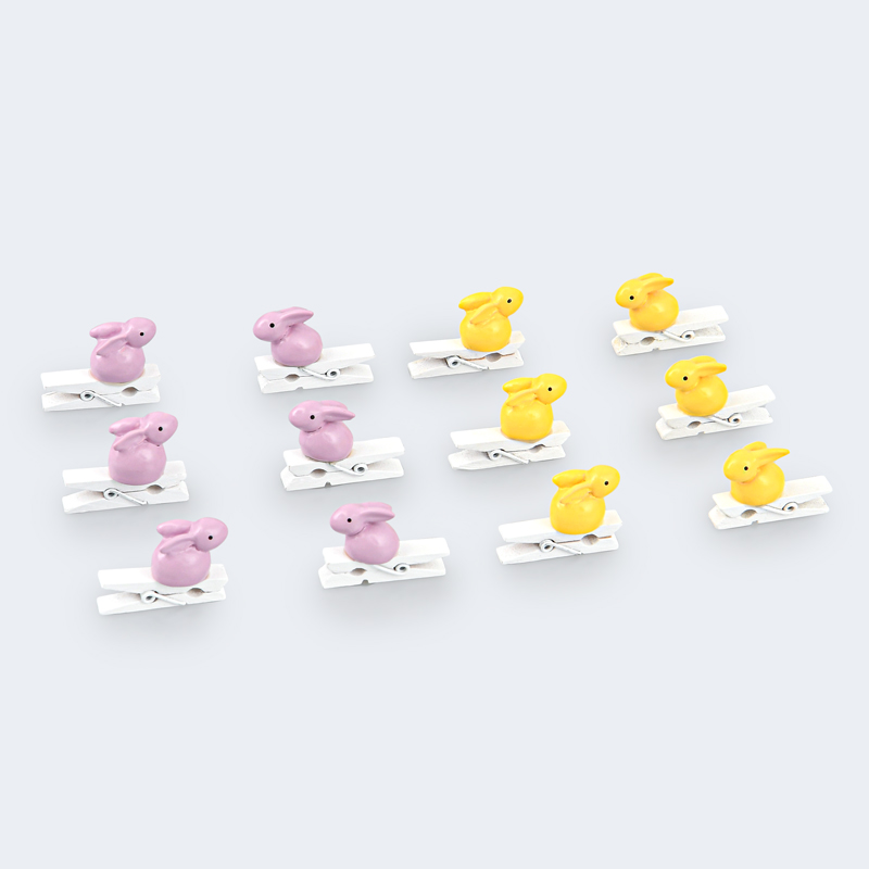 Lot de 6 pinces lapins