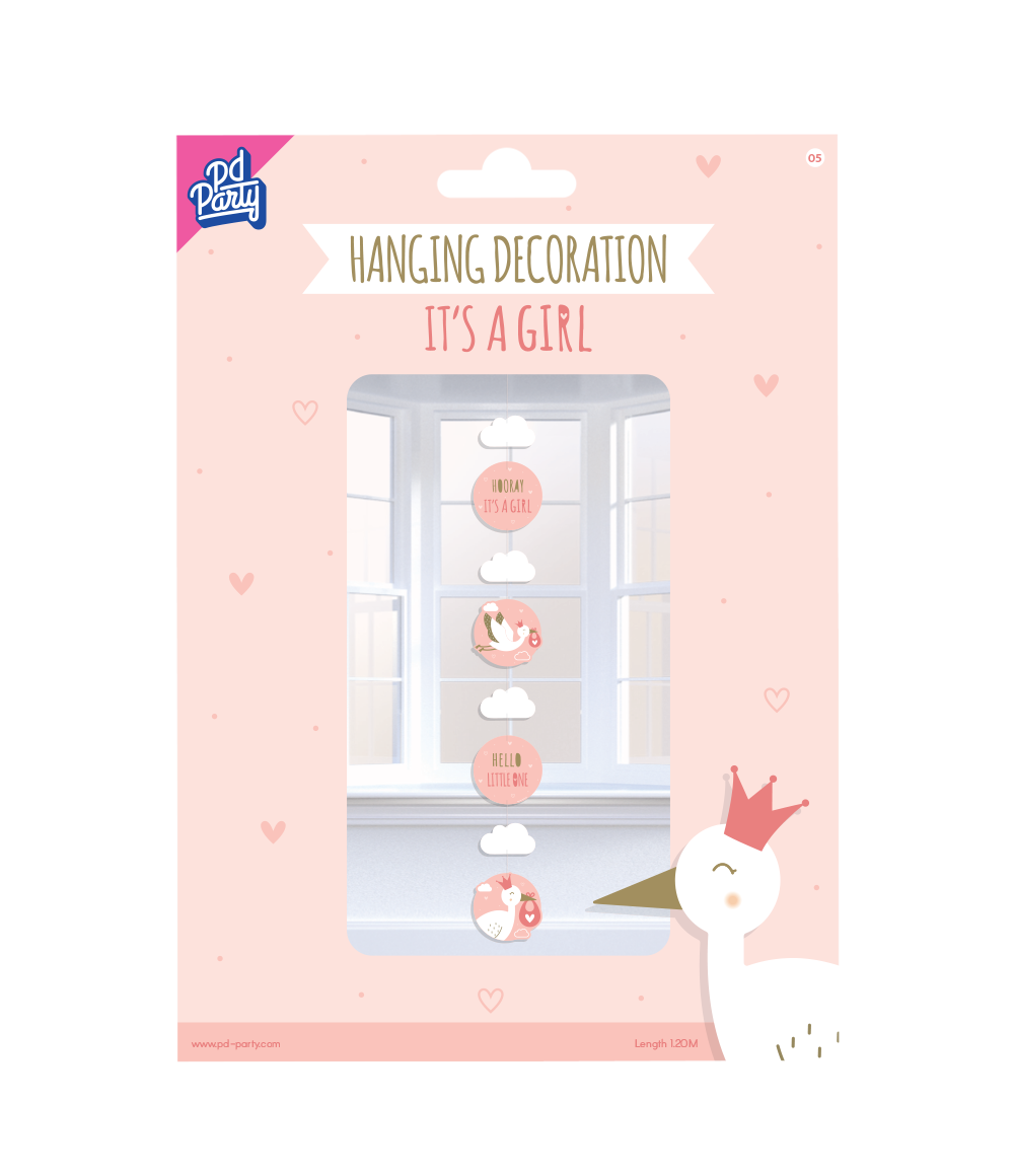 Hangdecoratie Newborn Baby Girl 120cm