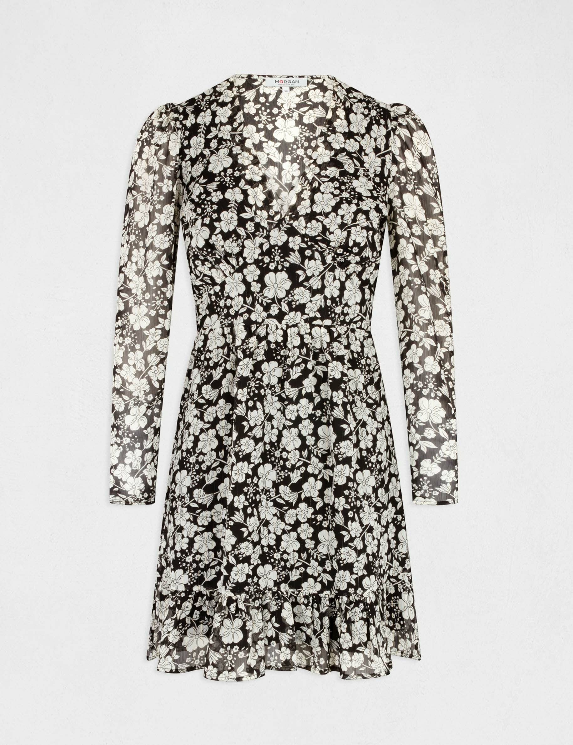 Robe trapèze fluide imprimé floral multico femme - multico