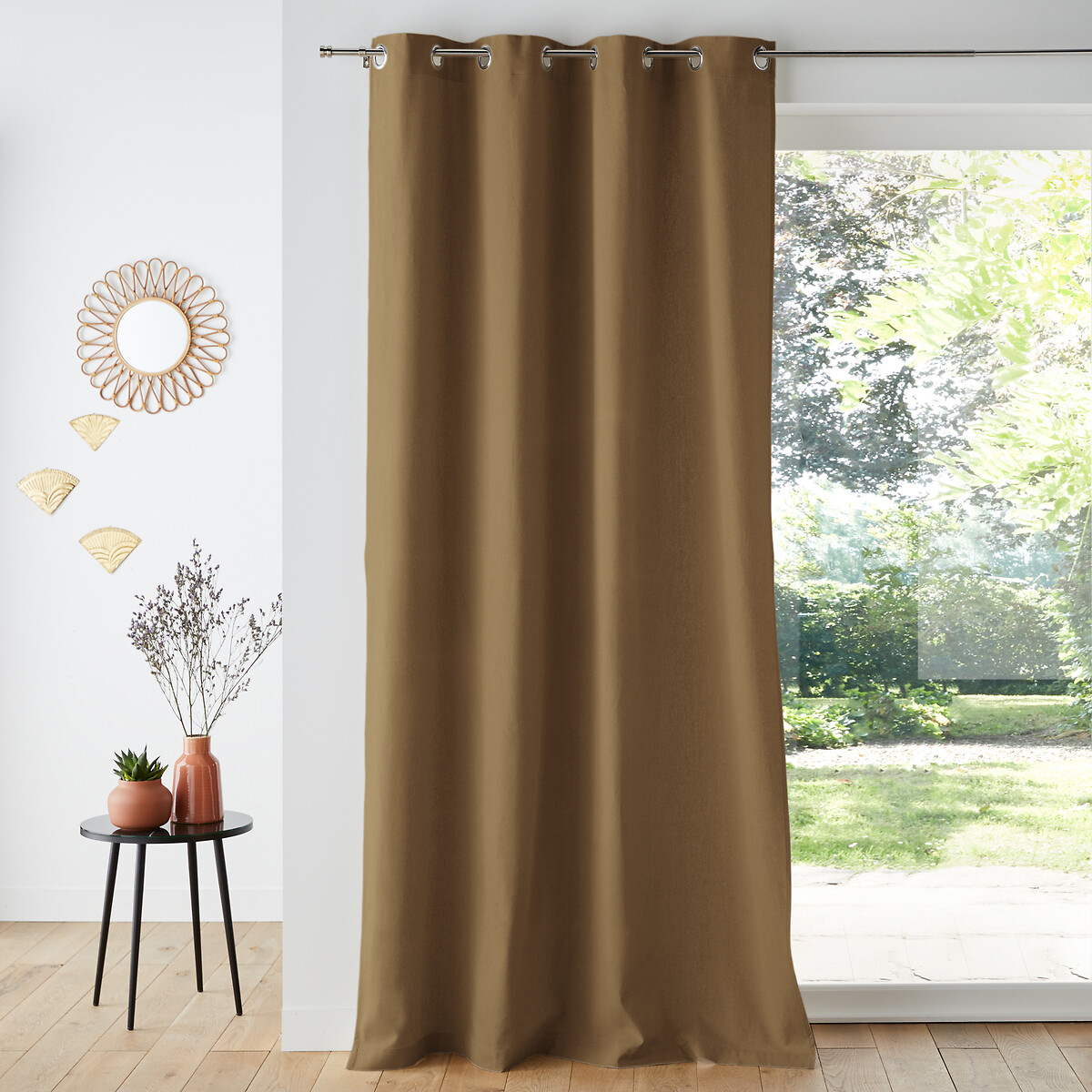 LA REDOUTE INTERIEURS<br>Cortina de linho/algodão com ilhós, Taïma