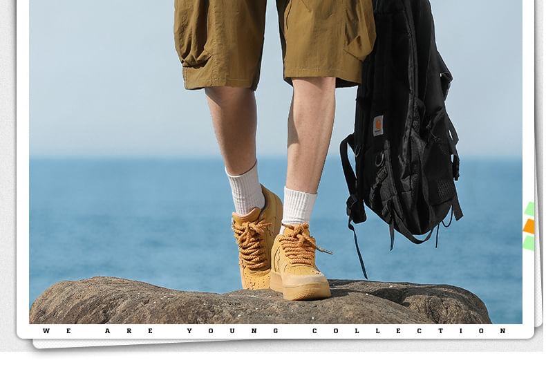 Soulcity - Effen cargoshorts met trekkoordtaille