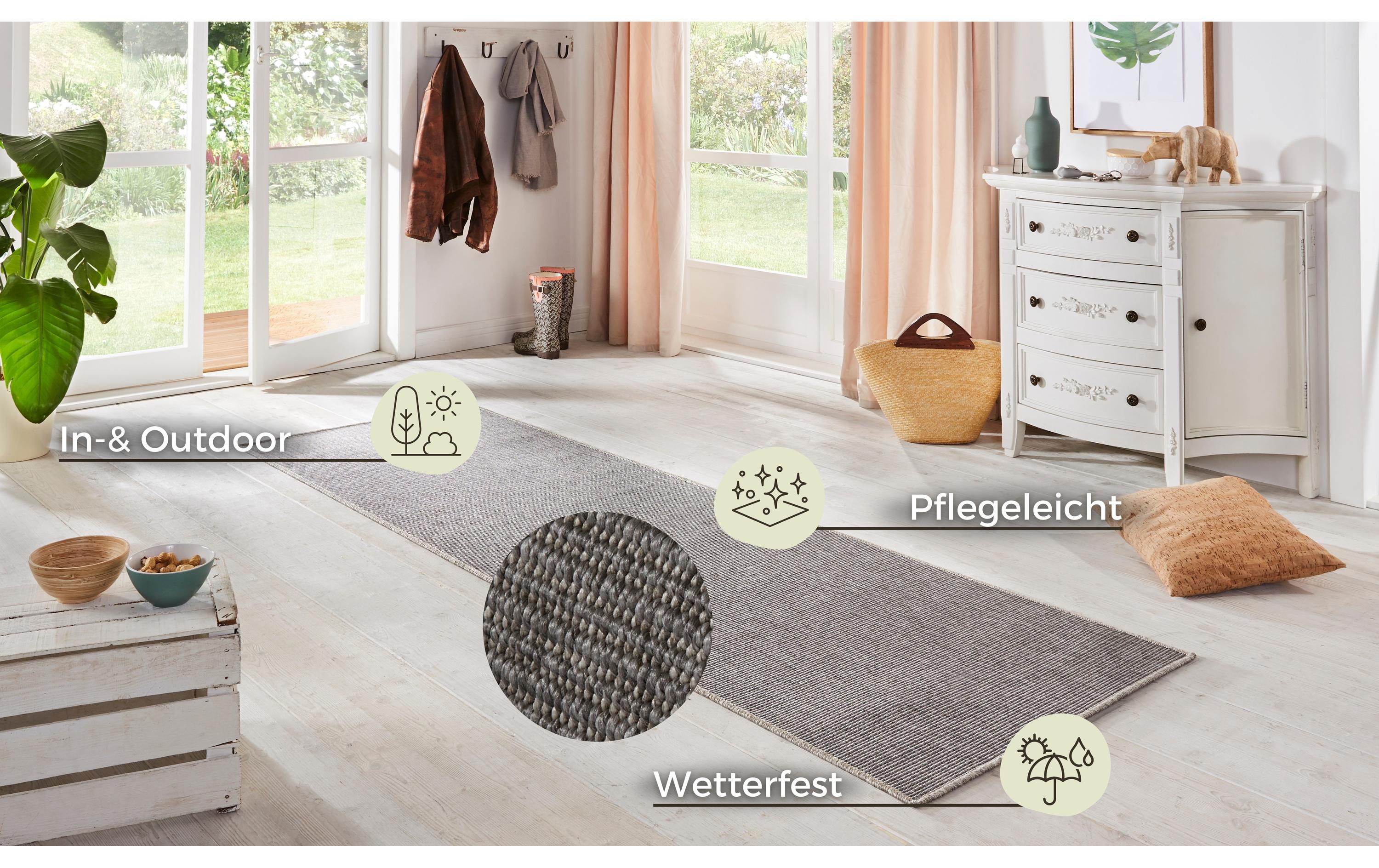 Teppich Sisal 80 cm x 150 cm, SilberIn- & Outdoor Teppichläufer