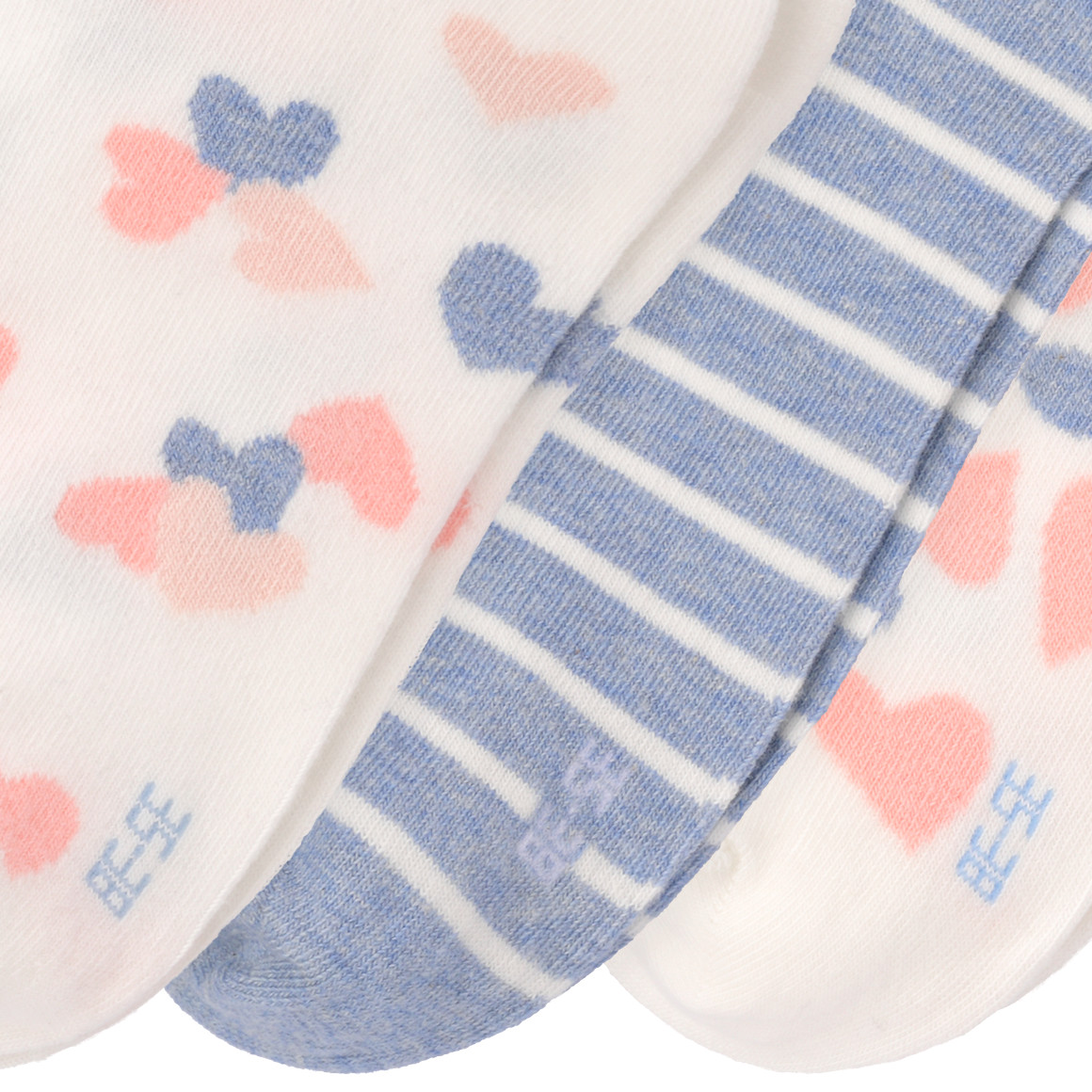 Gina Benotti 3 Paar Damen Sneaker-Socken im Set cremeweiss / blau