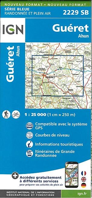 IGN - 2229 SB GUERET AHUN 1 25 000