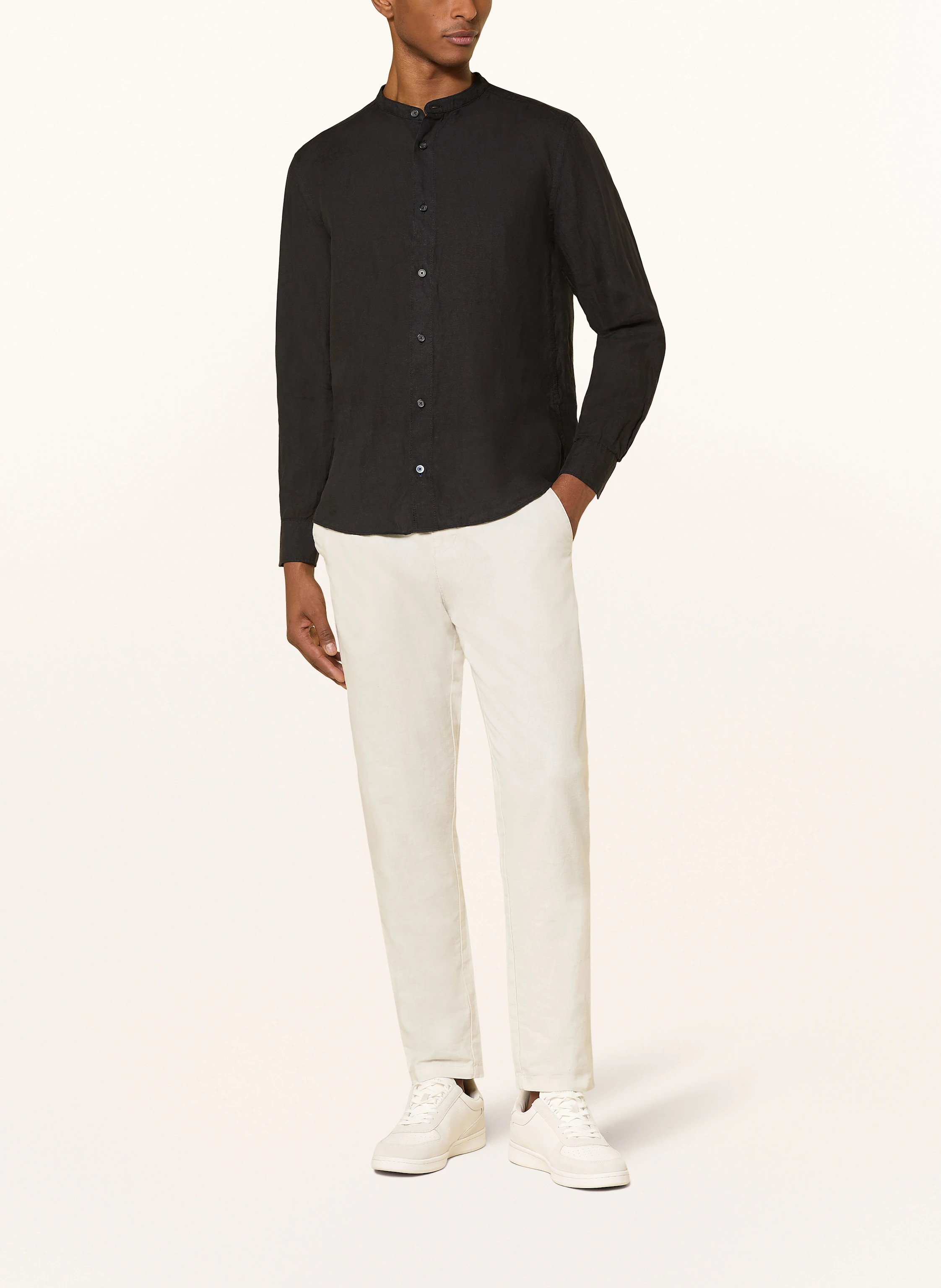 OLYMP Leinenhemd Casual regular fit mit Stehkragen