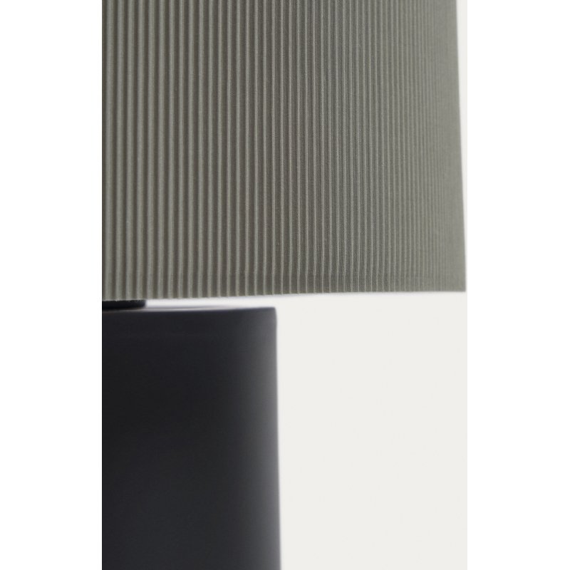 Lampe de table Domicina en métal peint noir et gris