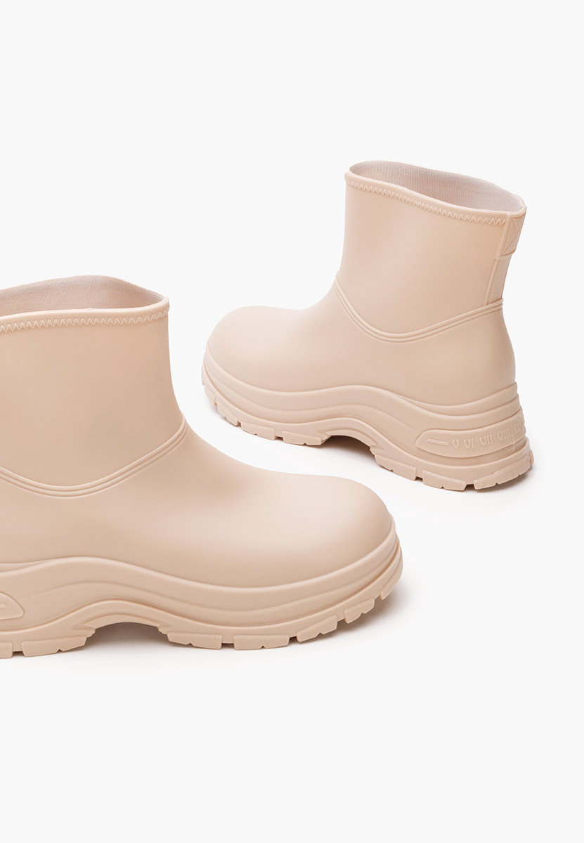 Bottines en caoutchouc beige Elenita