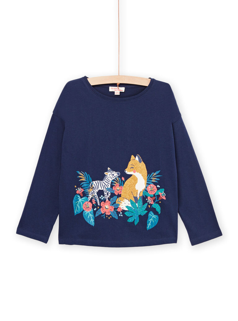 T-shirt à manches longues à animation renard et zèbres.