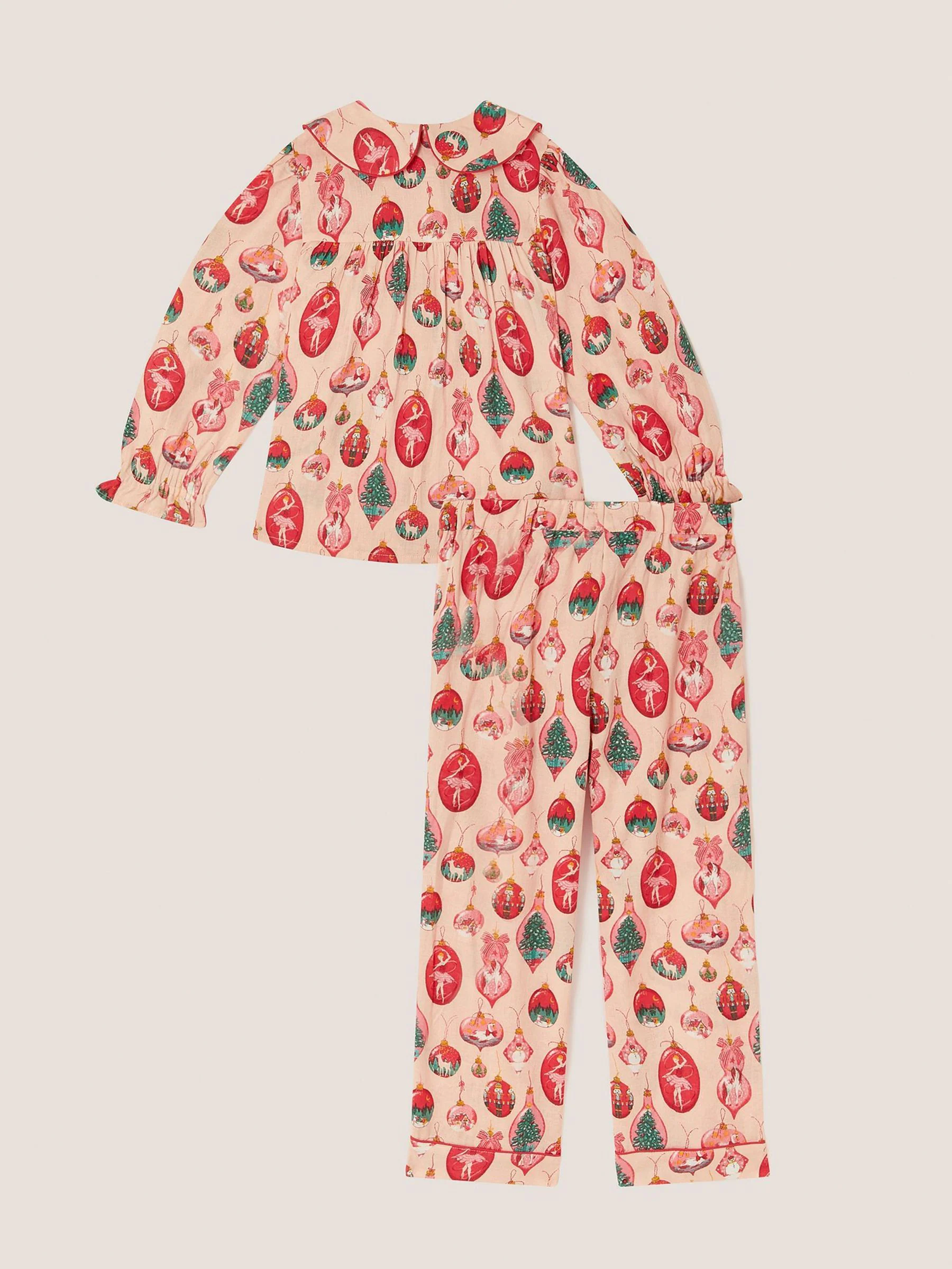 Monsoon Christmas Bauble Print Long Pyjamas Set