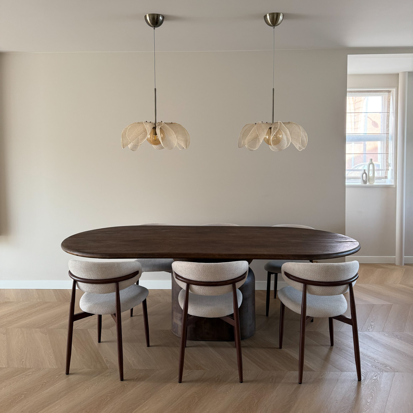Eettafel Lissabon ovaal kolompoot 200cm