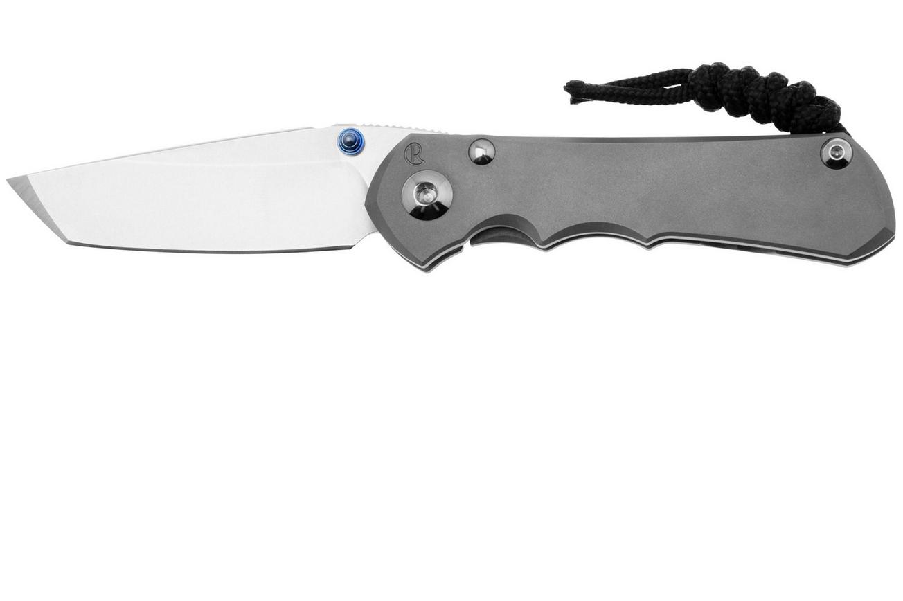 Chris Reeve Small Inkosi SIN-1130 MagnaCut Glass Blasted Tanto, Plain Titanium, zakmes