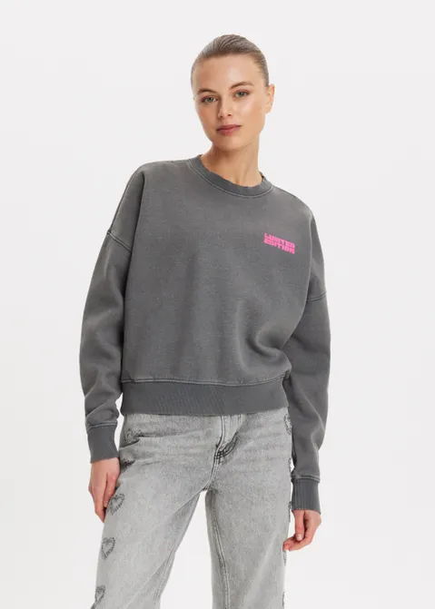 Sweater met print limited grijs (GRS.ACD)