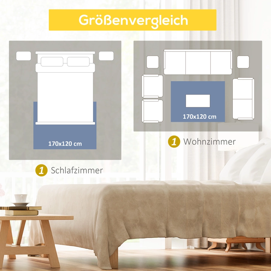 HOMCOM Teppich mit Gleitsicherheit schwarz