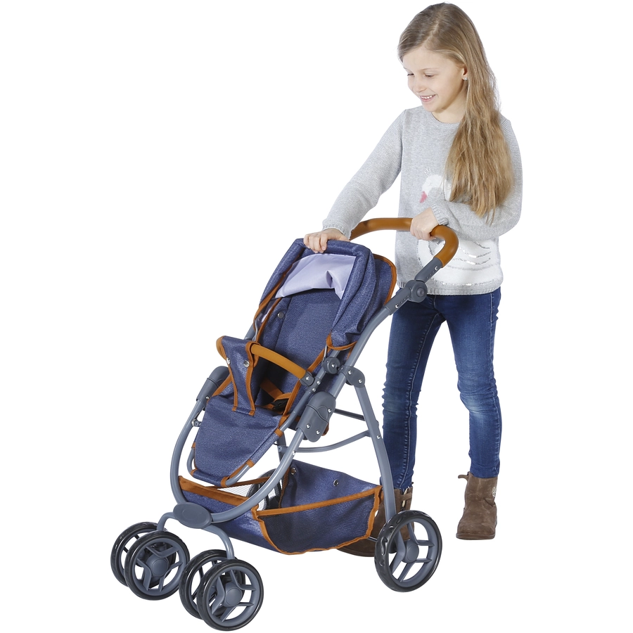 knorr toys® Puppenwagen Coco - dark blue blau