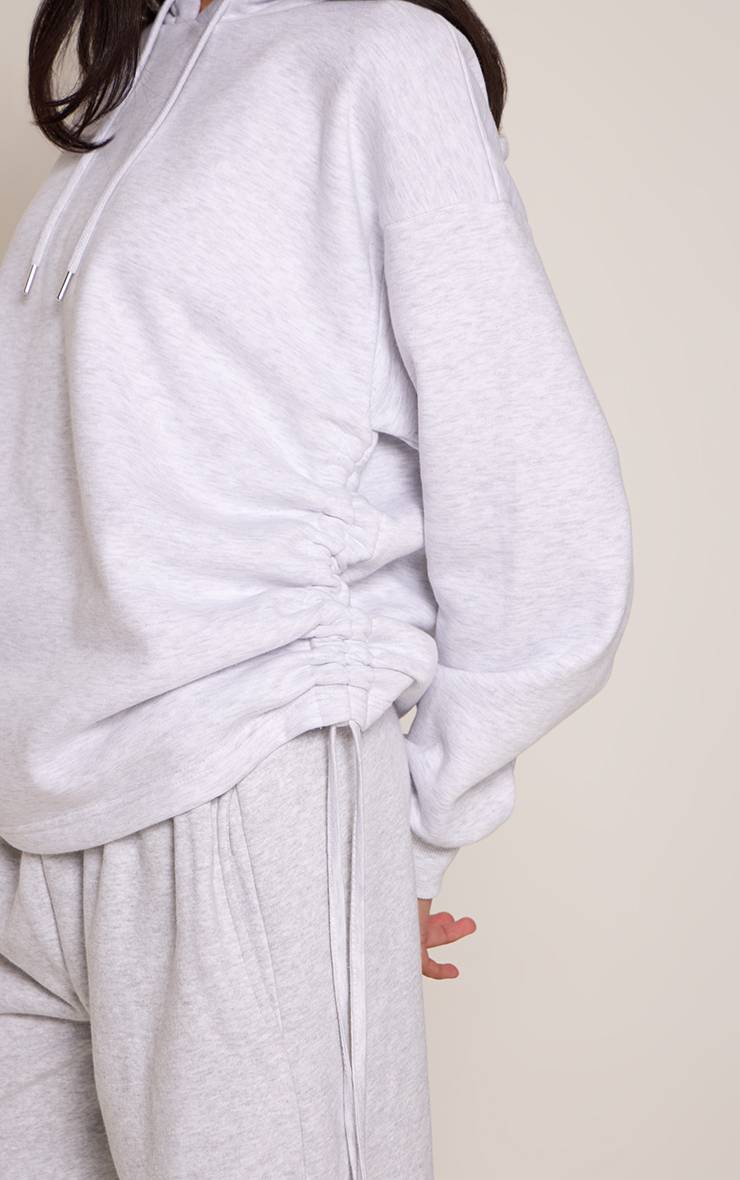 Gris Cendré Sweat À Casynthétiqueche Oversize Avec Fronces Latérales