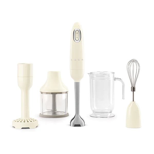 Mixeur plongeant avec accessoires 700 W HBF22RDEU crème Smeg