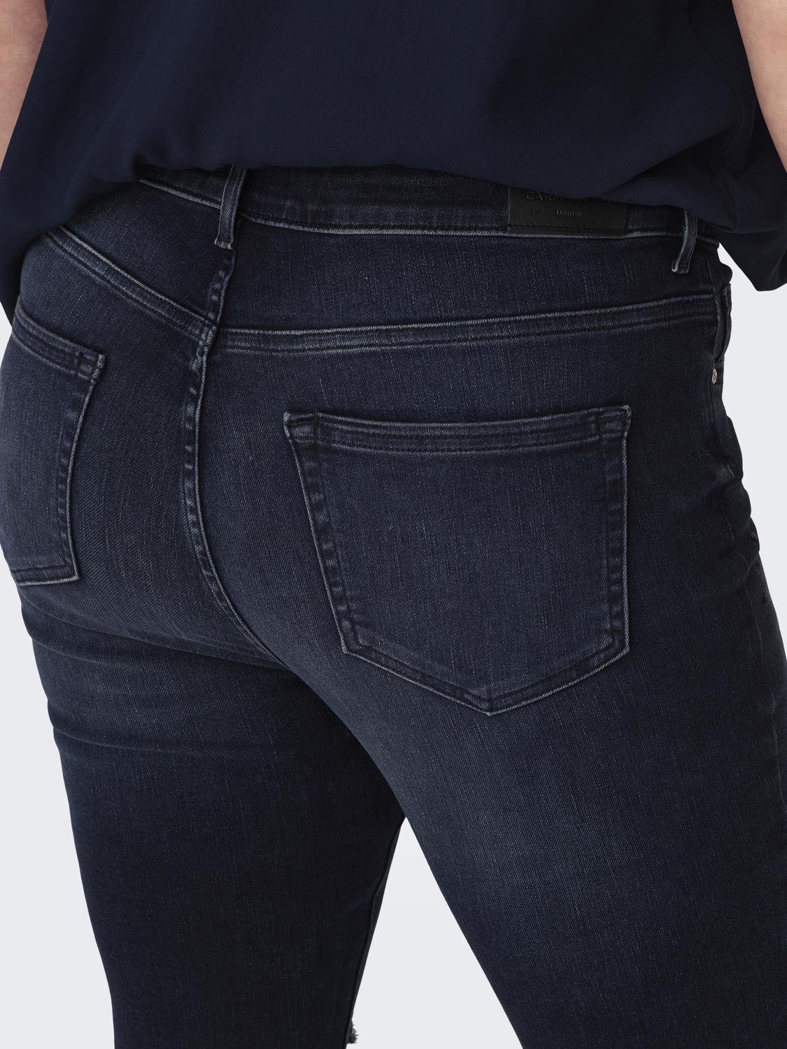 CARWILLY Mittlere Taille Skinny Fit Jeans Blue Black Denim