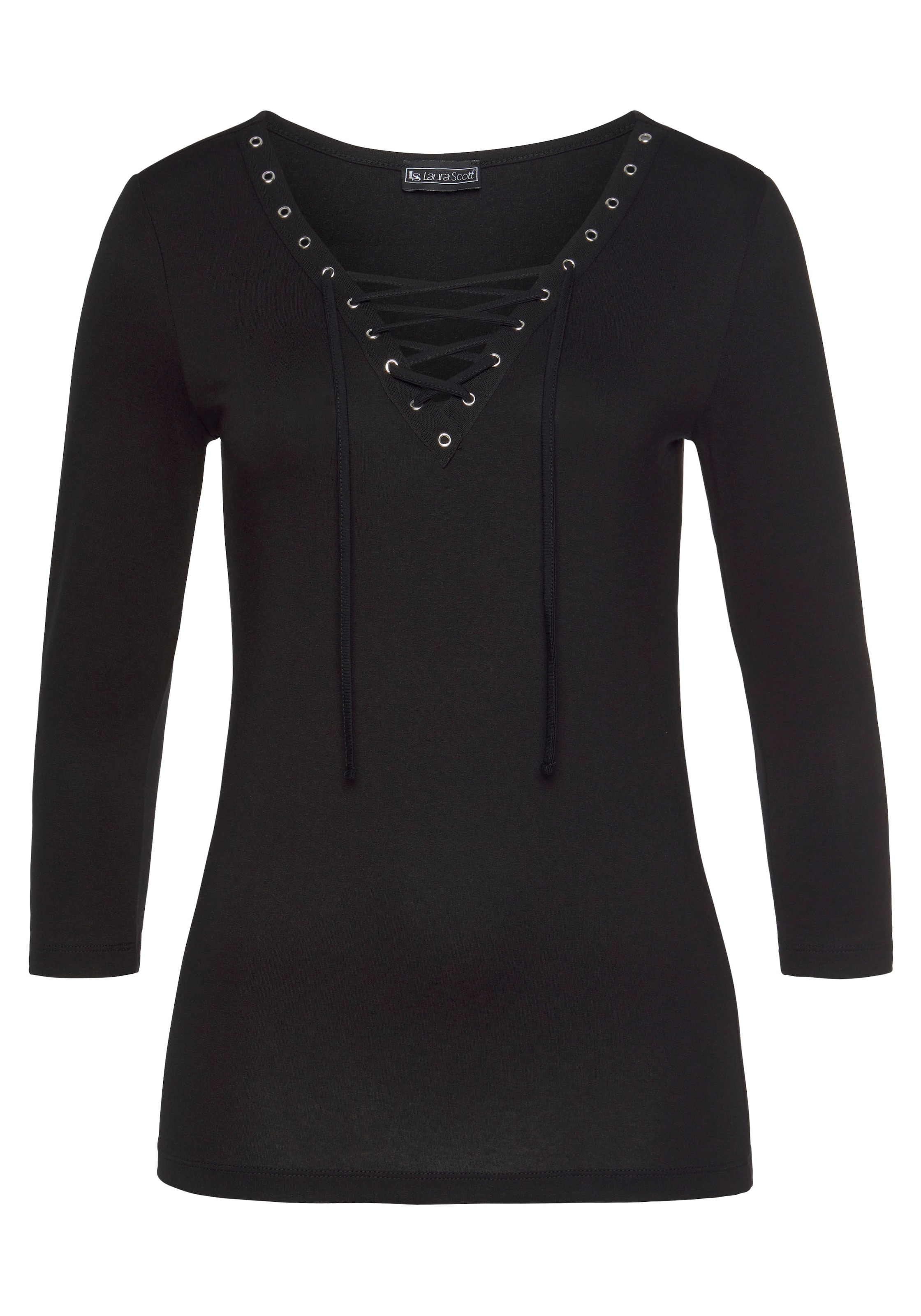 Laura Scott 3/4-Arm-Shirt , sehr figurbetont,  elastisches Material