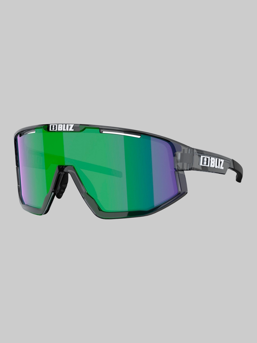 BLIZ Active Eyewear Fusion Crystal Black Sunglasses brown w green multi