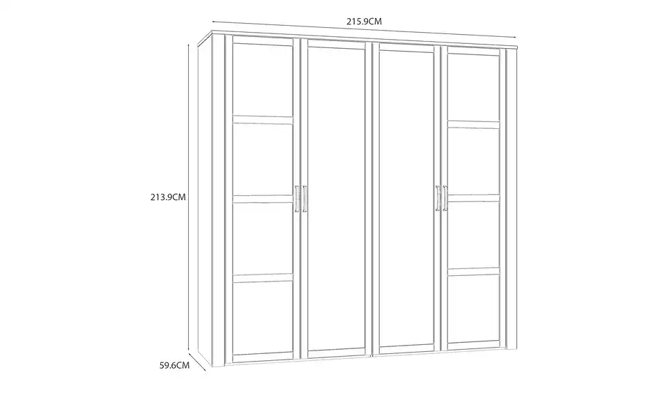 Drehtürenschrank Bohol Blau 215 cm