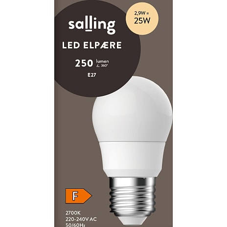 Salling LED kronepære 2,9W - varmt hvidt lys
