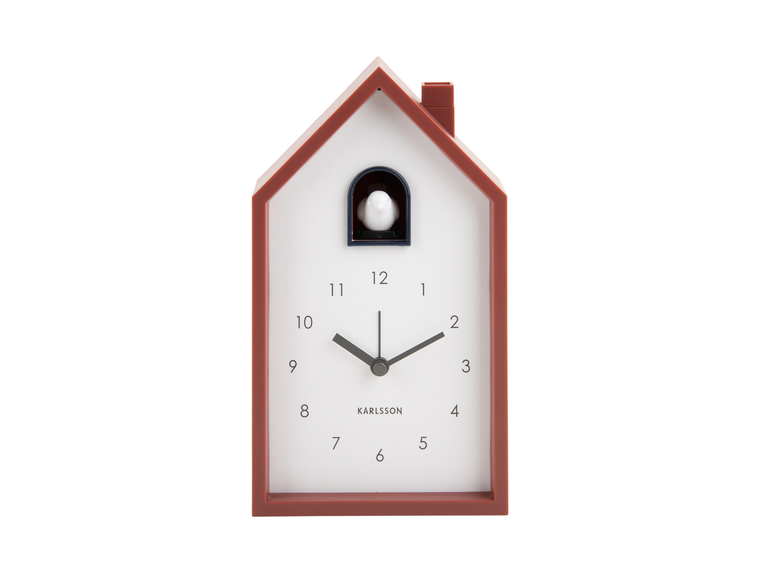 Alarm clock Modern Cuckoo red ochre